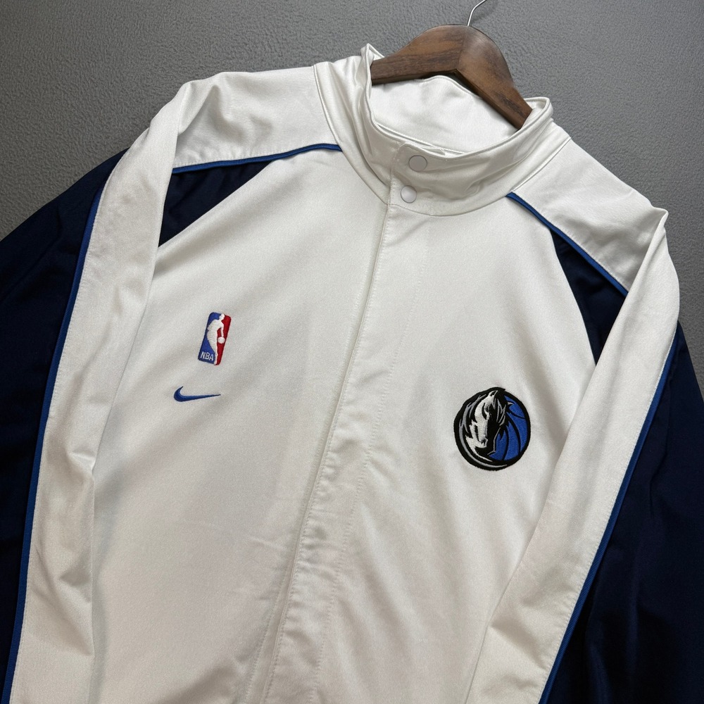 Dallas Mavericks Nike Team Shooting Warm Up Jacket Mens XXL White/Navy Polyester